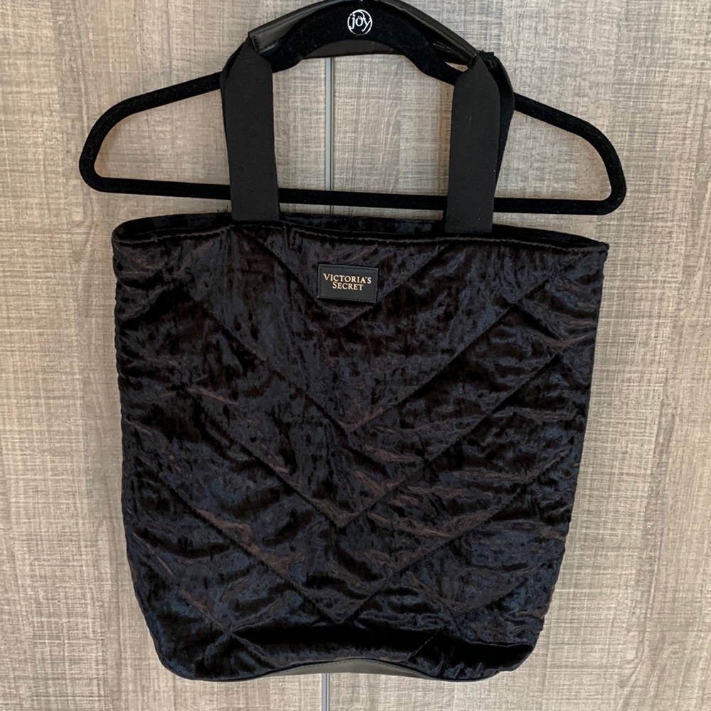 Victoria's Secret Large Black‎ Velvet Tote Bag